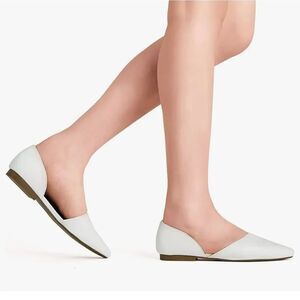 BRECKELLE'S WHITE D'ORSAY WOMEN"S FLAT